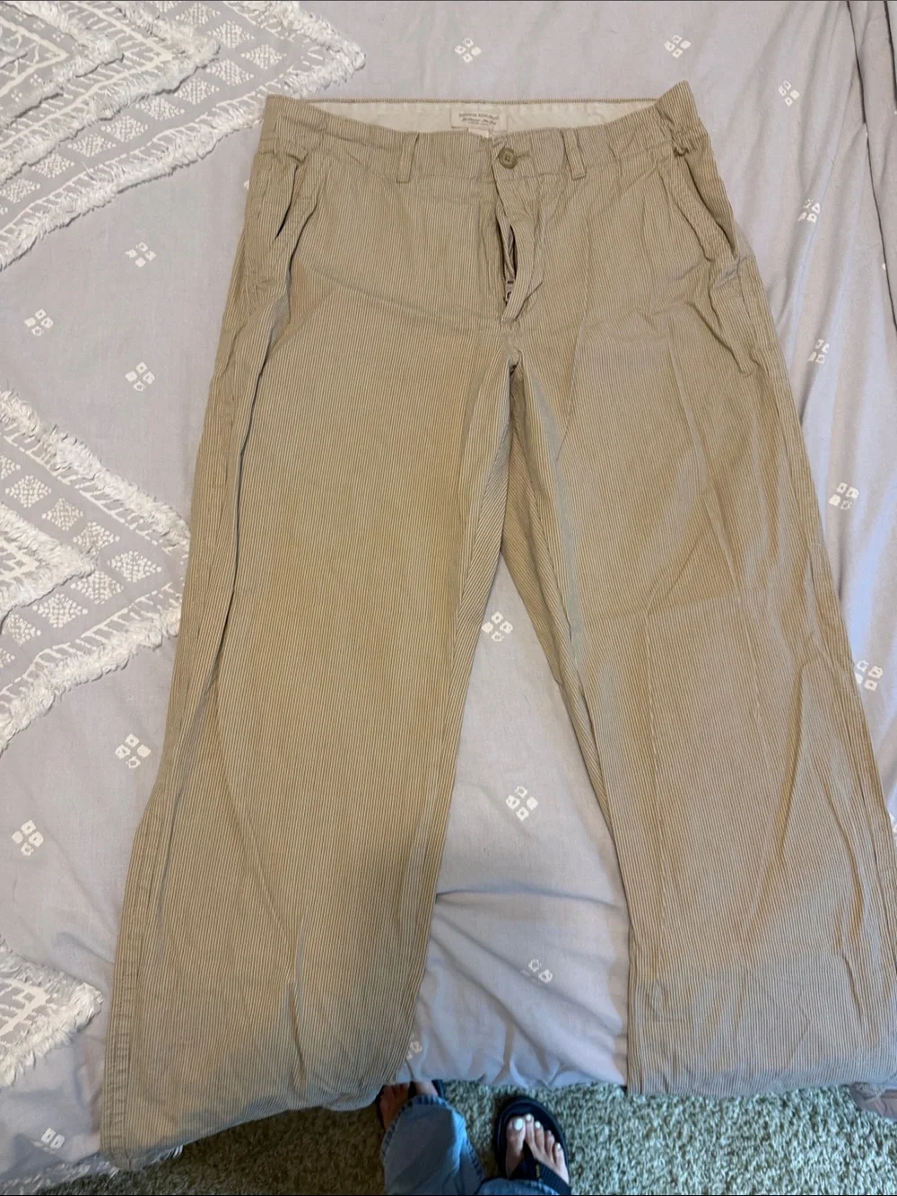 Banana Republic Tan Wide-Leg Chinos